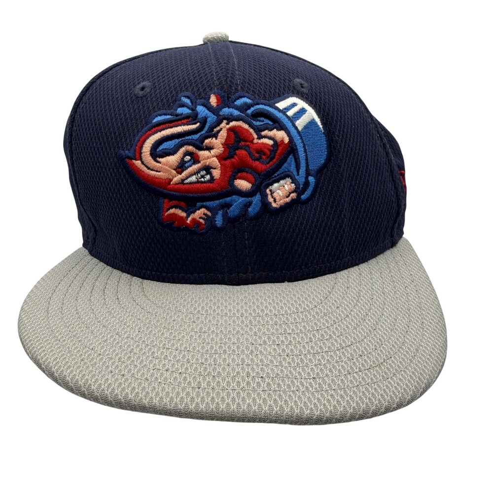 Jacksonville Jumbo Shrimp Baseball Hat Fitted Mens 7 1/4 Blue Gray MiLB New Era